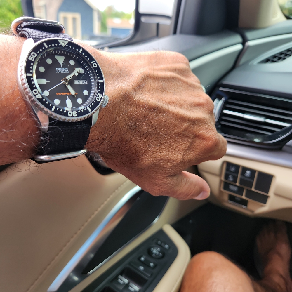 Seiko Black and Silver Dive Watch